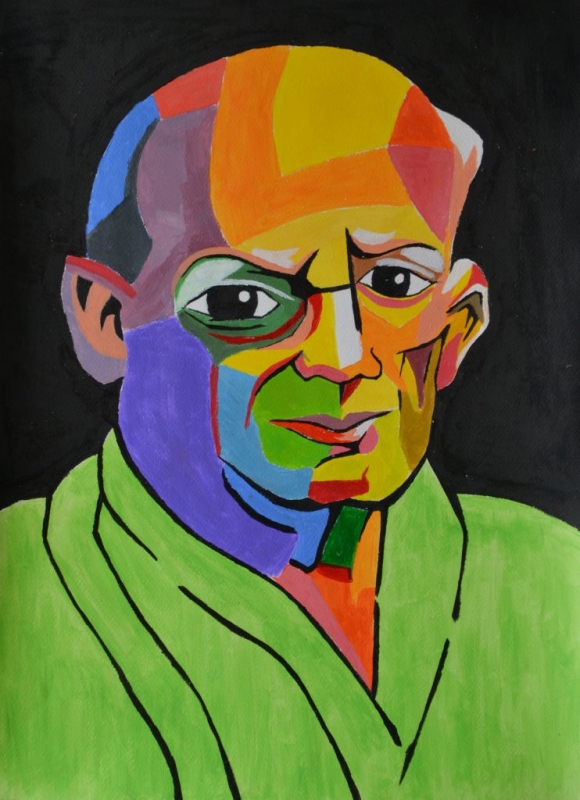 Йордан Кечев, специалност "Изобразително изкуство", Портрет на Пикасо, 2017  / Jordan Kechev, degree programme "Fine Arts", Portrait of Picasso, 2017