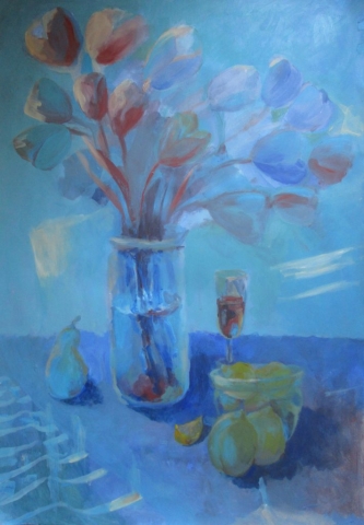 Анна Икономова, Натюрморт в синьо, 2019 / Anna Ikonomova, A Still Life in Blue, 2019